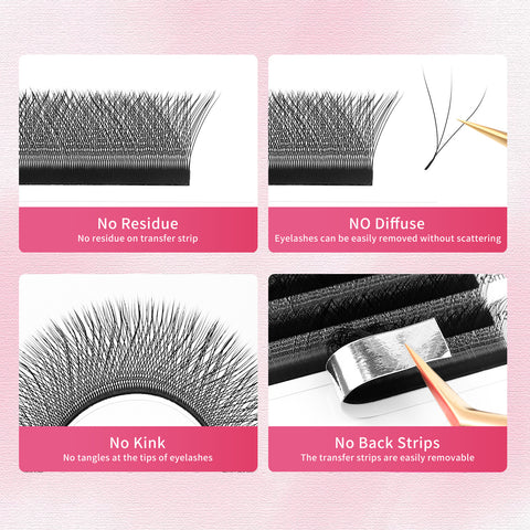 XIUSUZAKI Natural soft Light Bloom Automatic Flowering Premade Eyelashes Extensions Lash 3D W Shape Eyelash Extension XIUSUZAKI Natural soft Light Bloom Automatic Flowering Premade Eyelashes Extensions Lash 3D W Shape Eyelash Extension