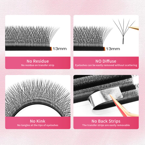 XIUSUZAKI Automatic Flowering W Shape Bloom 5D Premade Fans Eyelash Extensions Premium Natural Soft Light Full Dense Lashes XIUSUZAKI Automatic Flowering W Shape Bloom 5D Premade Fans Eyelash Extensions Premium Natural Soft Light Full Dense Lashes