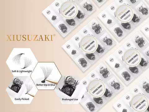 XIUSUZAKI Eyelash Extension Premade Fans 4D 5D Short Stem Loose Premade Volume Fans Lash XIUSUZAKI Eyelash Extension Premade Fans 4D 5D Short Stem Loose Premade Volume Fans Lash