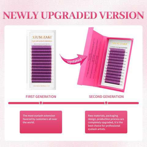 XIUSUZAKI YY Shape Eyelash Extensions Blue Purple Waved carton box Premade Volume Lashes Fluffy Natural XIUSUZAKI YY Shape Eyelash Extensions Blue Purple Waved carton box Premade Volume Lashes Fluffy Natural