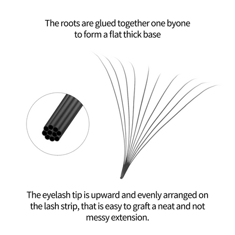 XIUSUZAKI Custom sharp Narrow Stem premade fans Eyelash Extensions 0.07mm 4-10D lash 12 rows Premade Fan Eyelash Extensions XIUSUZAKI Custom sharp Narrow Stem premade fans Eyelash Extensions 0.07mm 4-10D lash 12 rows Premade Fan Eyelash Extensions