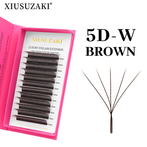 XIUSUZAKI Brown 5D W-Shaped Brown Eyelashes Extensions 5 Tip C/D Curl High Quality Idividual Lash XIUSUZAKI Brown 5D W-Shaped Brown Eyelashes Extensions 5 Tip C/D Curl High Quality Idividual Lash