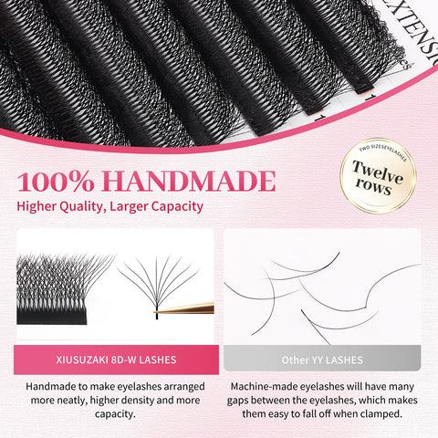 XIUSUZAKU 8D W-Shaped Eyelashes Extensions C/D Curl High Quality Idividual W-8D Lash XIUSUZAKU 8D W-Shaped Eyelashes Extensions C/D Curl High Quality Idividual W-8D Lash