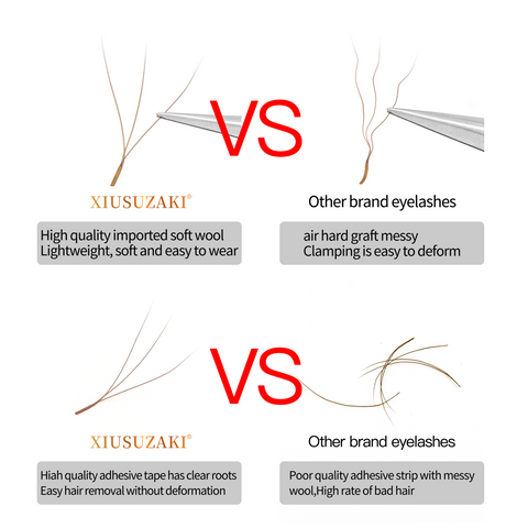 XIUSUZAKI Wholesale Private Label 3D W-shaped Eyelashes Extensions 3 tips C/D Curl Lash Eyelashes Brown Eyelash Extensions XIUSUZAKI Wholesale Private Label 3D W-shaped Eyelashes Extensions 3 tips C/D Curl Lash Eyelashes Brown Eyelash Extensions