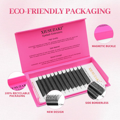 XIUSUZAKI 8D W-Shaped Eyelashes Extensions 2-4D Tip C/D Curl High Quality Idividual WLash XIUSUZAKI 8D W-Shaped Eyelashes Extensions 2-4D Tip C/D Curl High Quality Idividual WLash