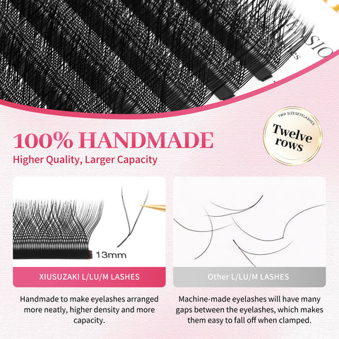 XIUSUZAKI YY Shape Hand Woven Premium Soft Light Natural Eyelashes Extension 2D Y Shape Lashes Black L LU M YY Lashes XIUSUZAKI YY Shape Hand Woven Premium Soft Light Natural Eyelashes Extension 2D Y Shape Lashes Black L LU M YY Lashes