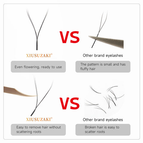 XIUSUZAKI YY Shape Hand Woven Premium Soft Light Natural Eyelashes Extension 2D Y Shape Lashes XIUSUZAKI YY Shape Hand Woven Premium Soft Light Natural Eyelashes Extension 2D Y Shape Lashes