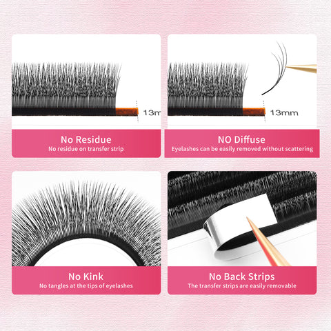 XIUSUZAKI Double Layer Small Velvet Flower Lash Extensions