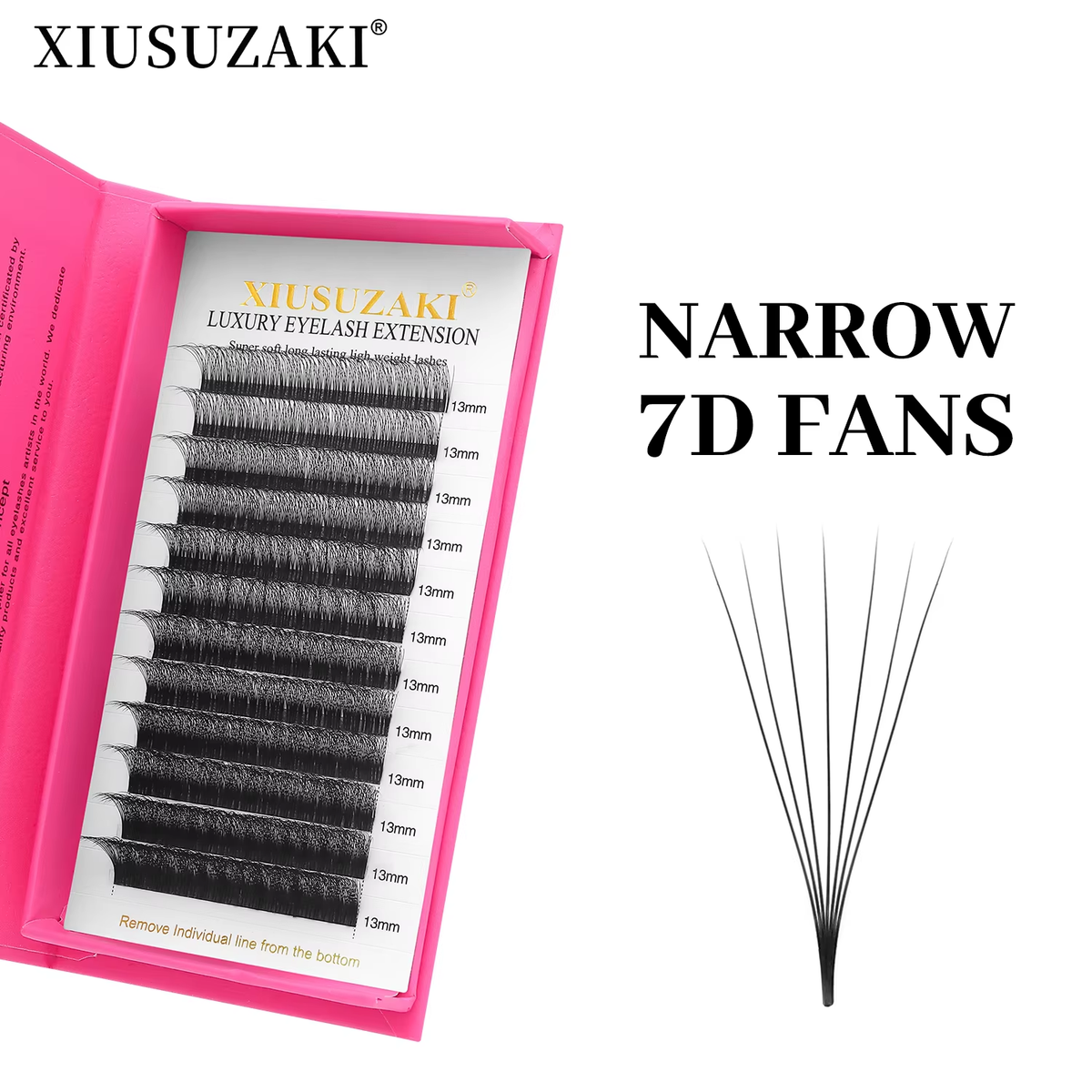 XIUSUZAKI Narrow 7D Premade Fans Eyelash Extensions
