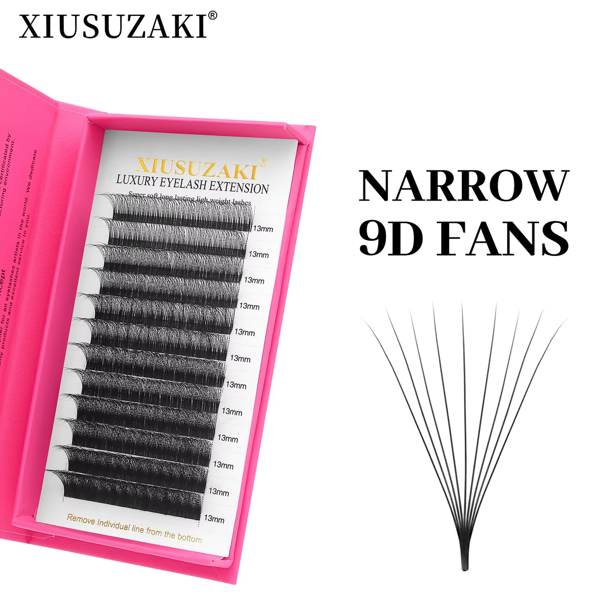 XIUSUZAKI Narrow 9D Premade Fans Eyelash Extensions