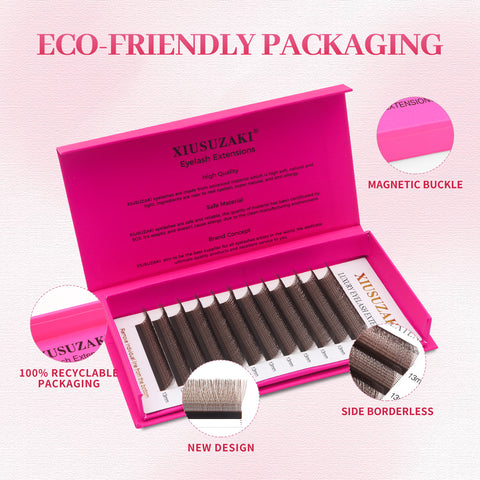 XIUSUZAKI Brown 3D U Shaped Eyelash Extensions