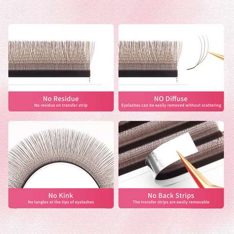 XIUSUZAKI Brown 3D U Shaped Eyelash Extensions