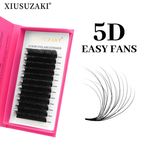 XIUSUZAKI supplies 0.03 0.05 0.07 Individual eyelash extensions 5D Easy Fan Russian Volume lashes Extension lash tray