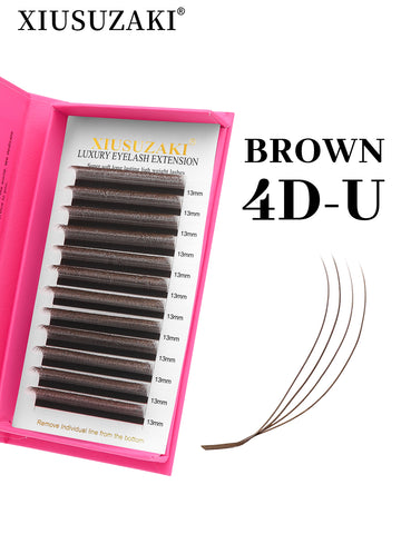 XIUSUZAKI Brown 4D U Shaped Eyelash Extensions