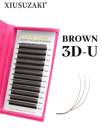 XIUSUZAKI Brown 3D U Shaped Eyelash Extensions