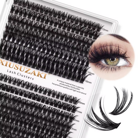 XIUSUZAKI hand made fluffy faux mink cluster lash D Curl Volume Soft Individual Extensions Tray Mink Cluster Lashes