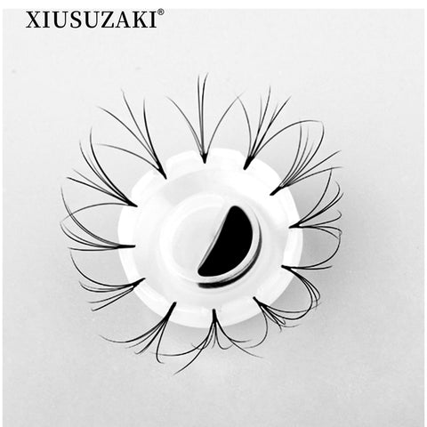 XIUSUZAKI 100 pcs False Eyelashes Blossom Ring Cup Planting Grafting Rapid Bloom Sun Flower Glue Cup Fan Extension Makeup Tool