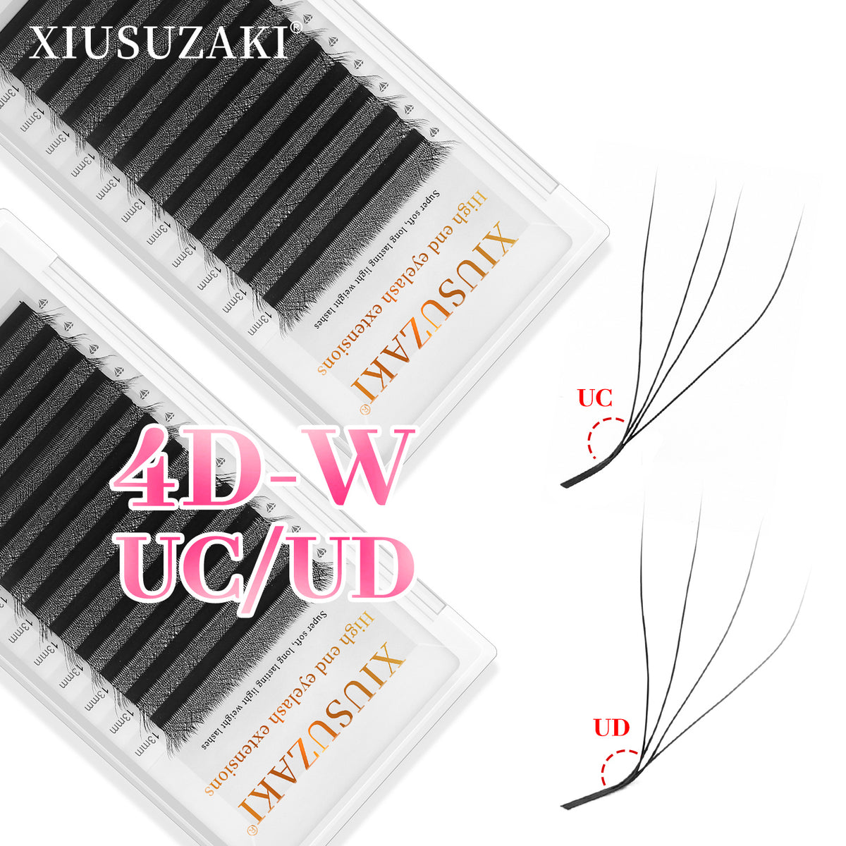 XIUSUZAKI 4D U Shaped UC / UD Curl Eyelash Extensions