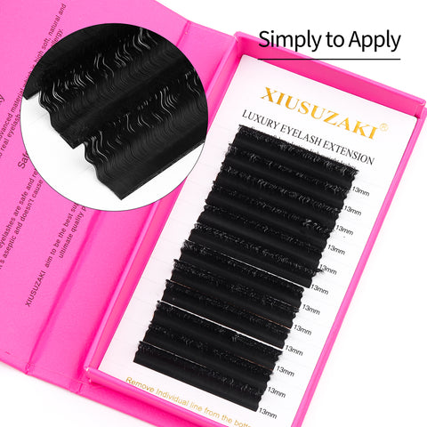 XIUSUZAKI Private label 0.07mm Professional Natural Looking Wool Curled Lashes Wavy PPL Eyelashes extensions Wool Roll lashes