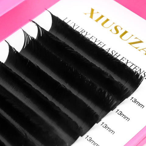 XIUSUZAKI V Shape Hand Woven Premium Soft Light Natural Eyelashes Extension Black  Carton box V shape Eyelash