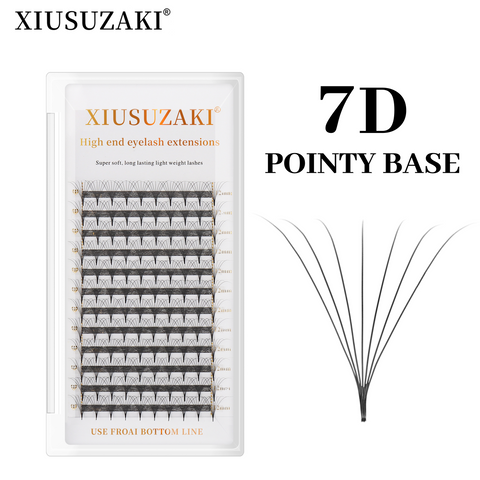 XIUSUZAKI Custom sharp Narrow Stem premade fans Eyelash Extensions 0.07mm 4-10D lash 12 rows Premade Fan Eyelash Extensions