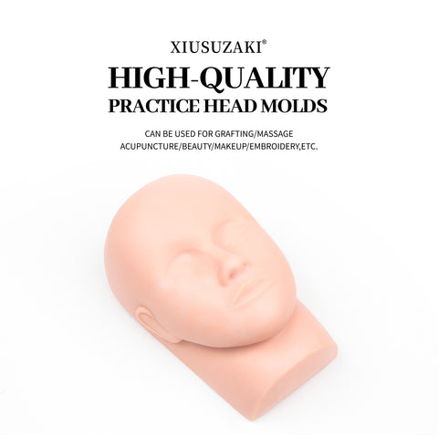 XIUSUZAKI Fake Head Mould Mannequin Head Training Makeup Model Rubber Eye Facial Eyelash Eyelash Extension Makeup Practice Heads