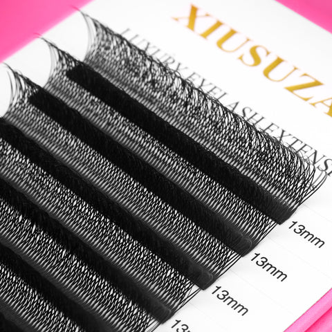 XIUSUZAKI W shape Lashes Eyelash Extensions Blister Premade eyelashes Extension Double Tips 3D W Lashes