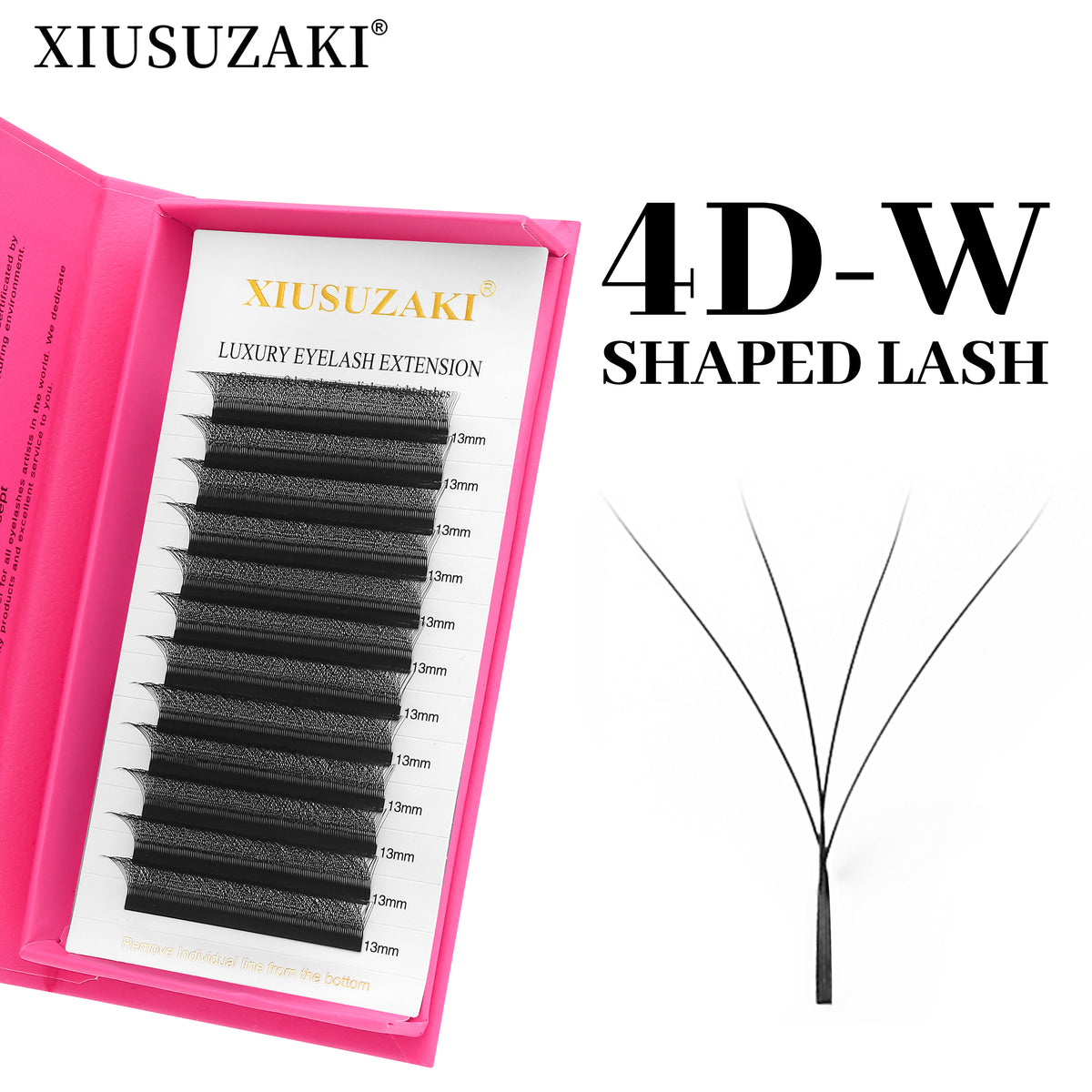 XIUSUZAKI Bloom Automatic Flowering Premade Fans Natural Soft Light Lashes Volume 4D W Shaped Eyelash Extensions