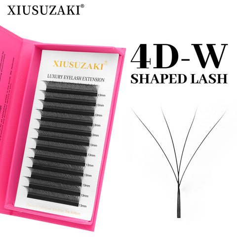 XIUSUZAKI Bloom Automatic Flowering Premade Fans Natural Soft Light Lashes Volume 4D W Shaped Eyelash Extensions