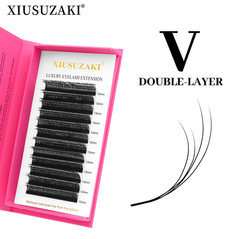 XIUSUZAKI Double Layer Small Velvet Flower Lash Extensions