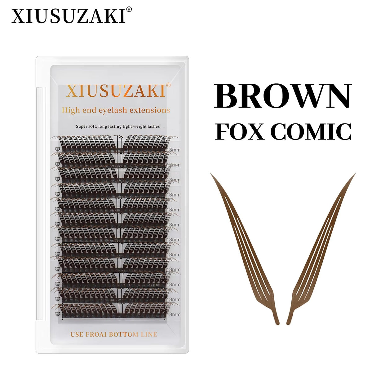 XIUSUZAKI Brown Oblique Flying Comic Spire Volume Lashes