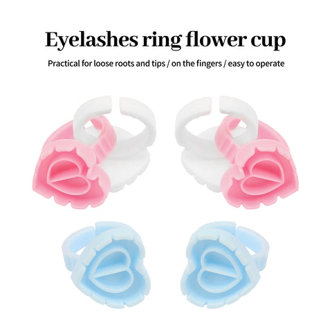 XIUSUZAKI Wholesale 100Pcs/Bag Disposable Eyelash Extension Glue Ring Cup Tattoo Pigment Holder Container Lash Tools Supplier