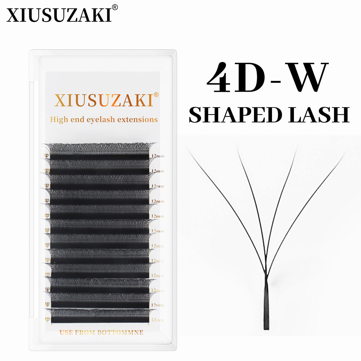 XIUSUZAKI Automatic Flowering W Shape Bloom 4D Premade Fans Eyelash Extensions Premium Natural Soft Light Full Dense Lashes