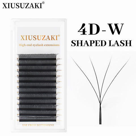 XIUSUZAKI Automatic Flowering W Shape Bloom 4D Premade Fans Eyelash Extensions Premium Natural Soft Light Full Dense Lashes