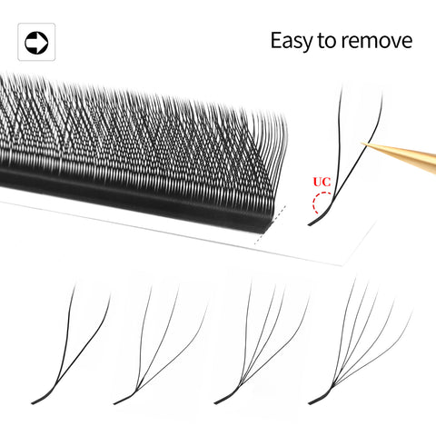 XIUSUZAKI 4D U Shaped UC / UD Curl Eyelash Extensions