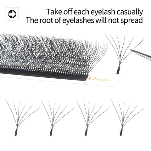 XIUSUZAKU 6D W-Shaped Eyelashes Extensions C/D Curl High Quality Idividual Lash