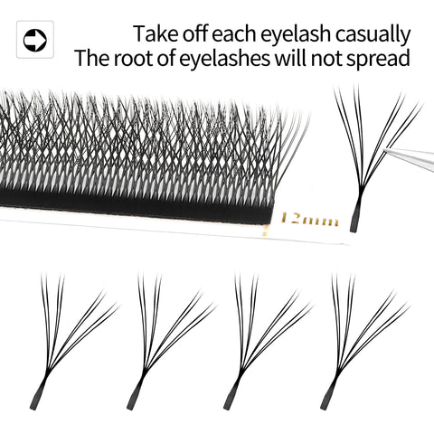 XIUSUZAKI Double Tips 4D W eyelashes W Shape Eyelash Extensions Blister Premade Fans