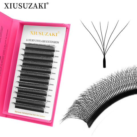 XIUSUZAKU 6D W-Shaped Eyelashes Extensions C/D Curl High Quality Idividual W-6D Lash