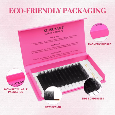 XIUSUZAKI supplies 0.03 0.05 0.07 Individual eyelash extensions 5D Easy Fan Russian Volume lashes Extension lash tray