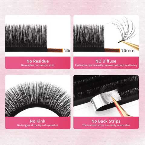 XIUSUZAKI supplies 0.03 0.05 0.07 Individual eyelash extensions 5D Easy Fan Russian Volume lashes Extension lash tray