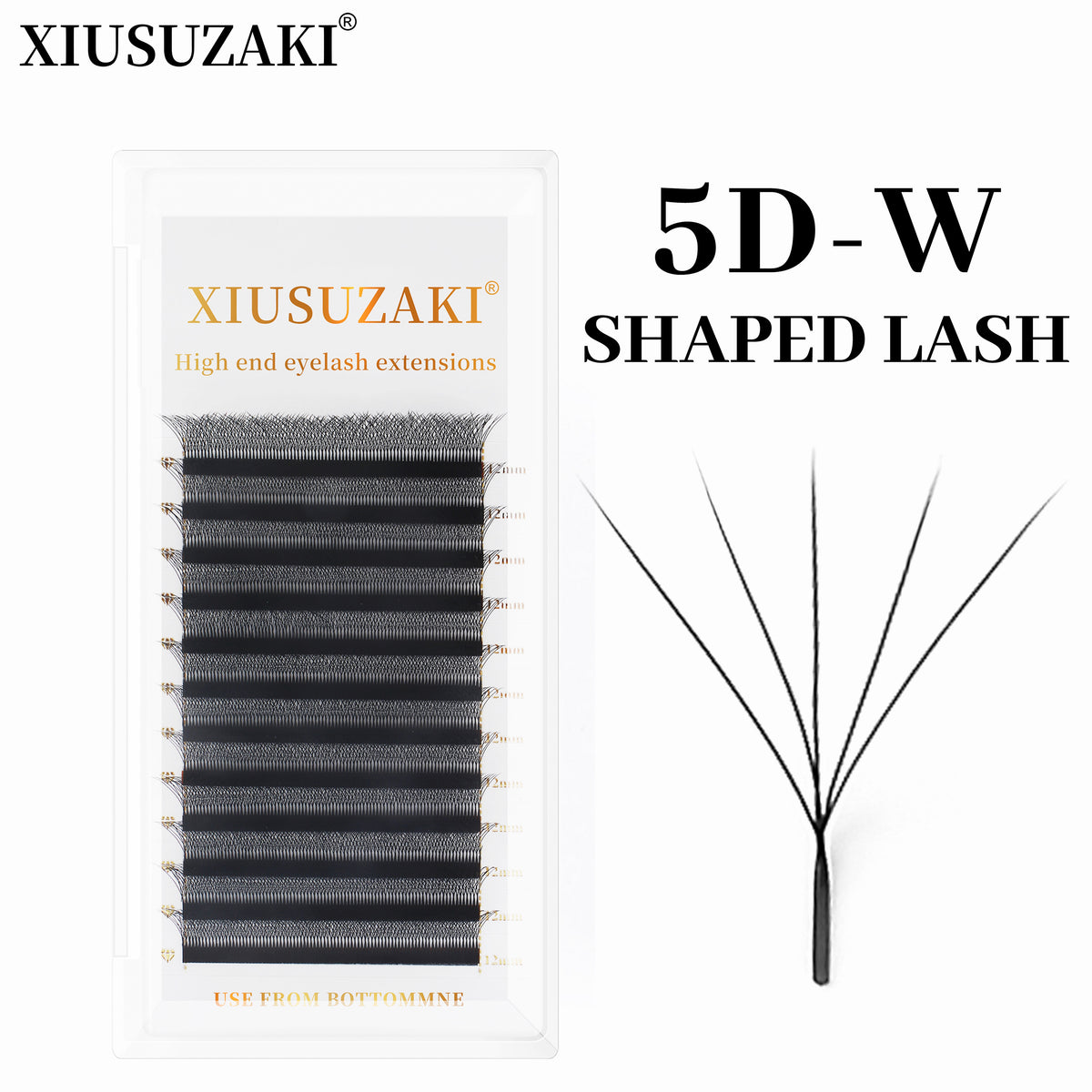 XIUSUZAKI Automatic Flowering W Shape Bloom 5D Premade Fans Eyelash Extensions Premium Natural Soft Light Full Dense Lashes