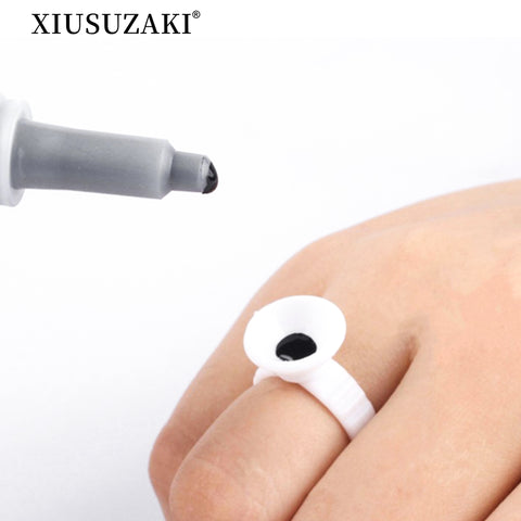 XIUSUZAKI 100 Pcs/Pack Disposable Eyelashes Glue Ring Holder For Eyelash Extension Pallet Eye Lashes Lash Glue Rings Cup Tools