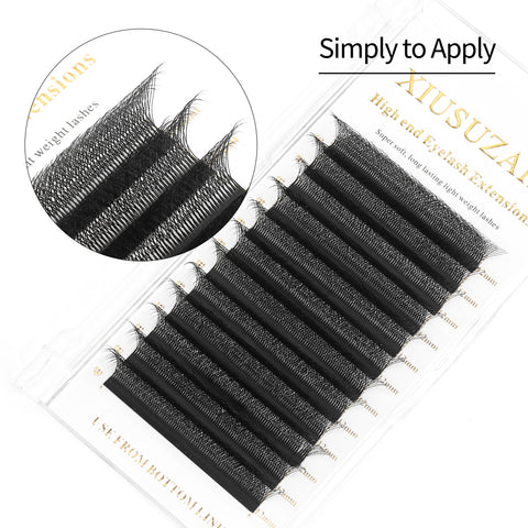 XIUSUZAKU 6D W-Shaped Eyelashes Extensions C/D Curl High Quality Idividual Lash