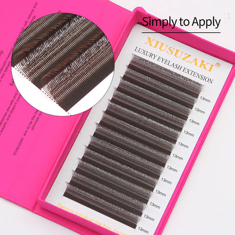 XIUSUZAKI Brown 4D U Shaped Eyelash Extensions