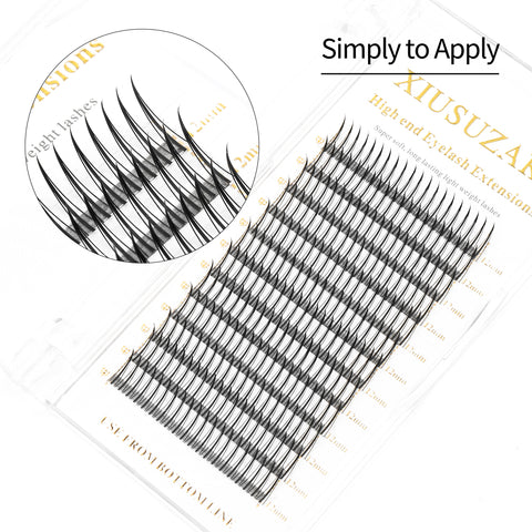 XIUSUZAKI A/M Shape Premade Eyelashes akeup Individual Lashes Cluster Spikes Lash Wispy Premade Fluffy False Eyelashes Makeup