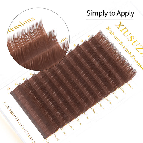 XIUSUZAKI Brown Color Split Tips Ellipse Eyelashes Super Soft Gentle Lashes