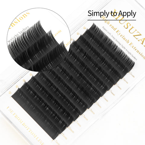 XIUSUZAKI Classic Individual Eyelash Extension Lashes Matte Black Professional Soft Natural