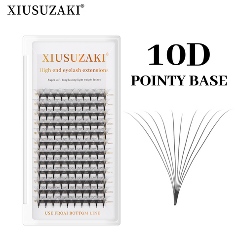 XIUSUZAKI Custom sharp Narrow Stem premade fans Eyelash Extensions 0.07mm 4-10D lash 12 rows Premade Fan Eyelash Extensions