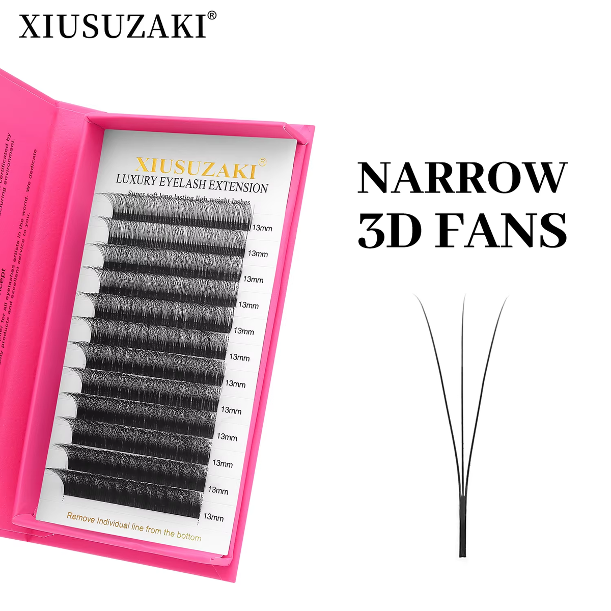 XIUSUZAKI Narrow 3D Premade Fans Eyelash Extensions