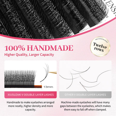 XIUSUZAKI Double Layer Small Velvet Flower Lash Extensions